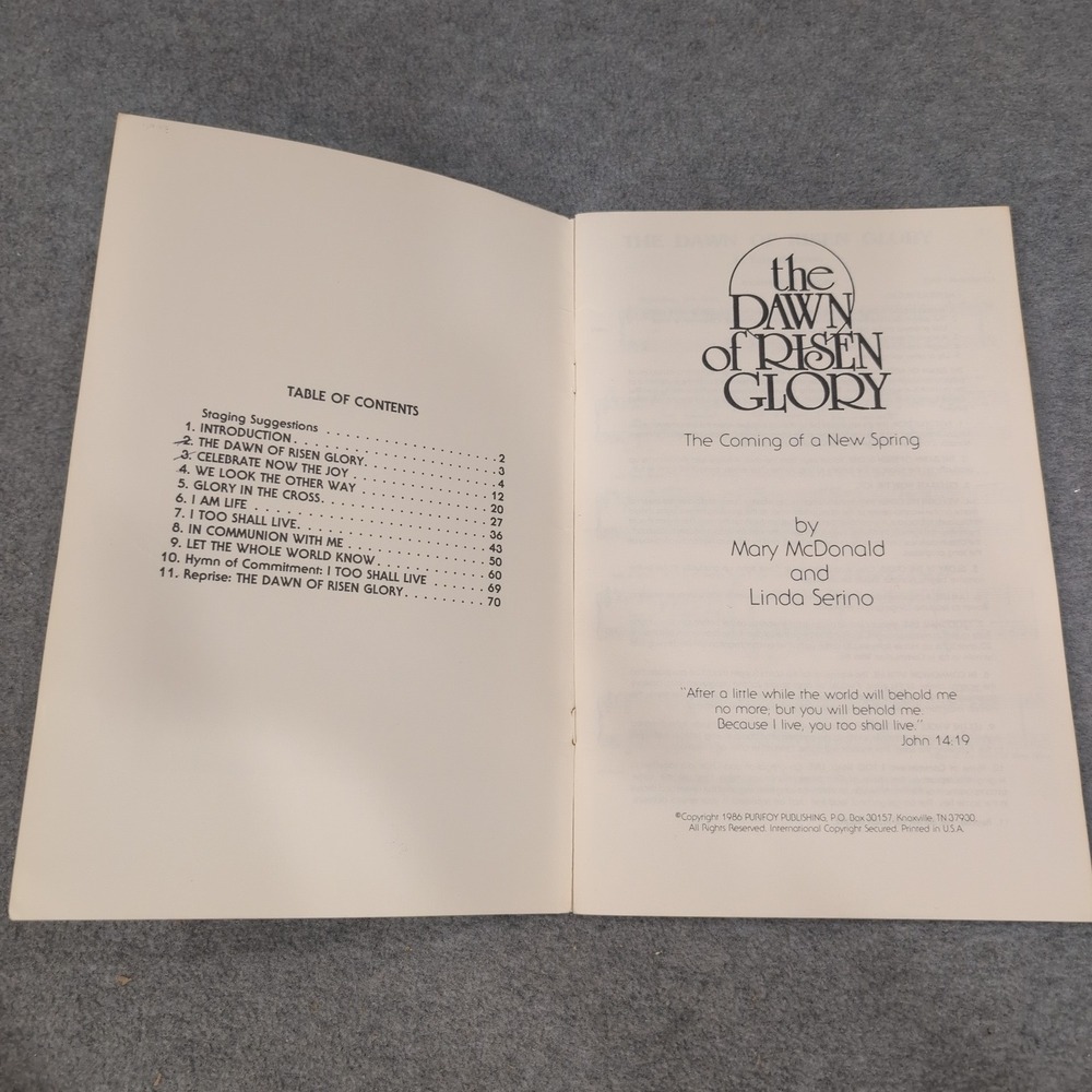 The‎ Dawn of Risen Glory Choral Songbook Mary McDonald Linda Serino 1986 Purifoy - Picture 2 of 2